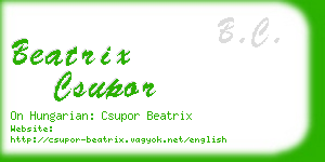 beatrix csupor business card